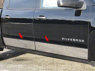 Rocker Panel Trim; Upper Kit; Stainless Steel (14-18 Silverado 1500 Crew Cab)