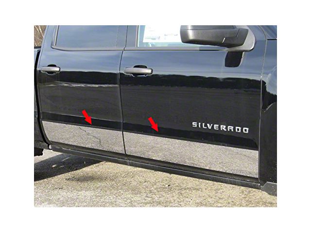 Rocker Panel Trim; Upper Kit; Stainless Steel (14-18 Silverado 1500 Crew Cab)