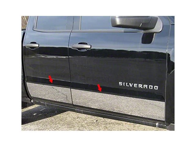 Rocker Panel Trim; Upper Kit; Stainless Steel (14-18 Silverado 1500 Double Cab)