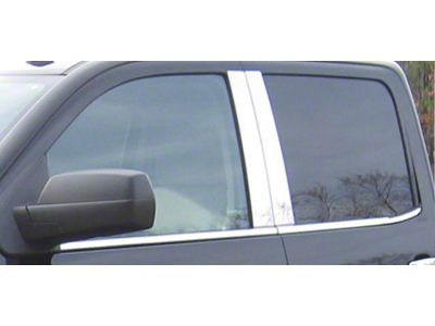 Window Sill Trim Set; Stainless Steel (14-18 Silverado 1500 Double Cab)