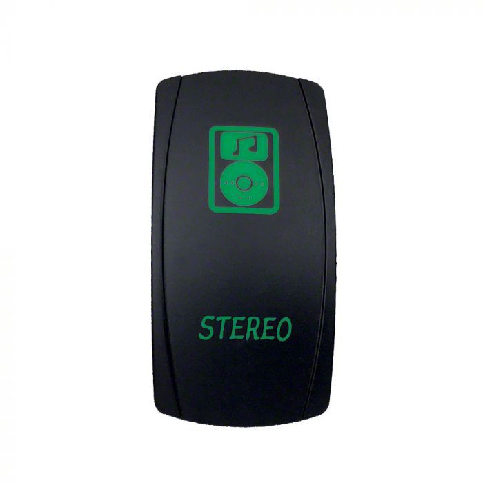 Quake LED RAM 1500 2-Way Stereo Rocker Switch; Green QRS681 (Universal ...