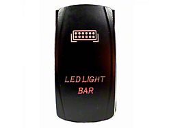 Quake LED 3-Way LED Light Bar Rocker Switch; Red (Universal; Some Adaptation May Be Required)
