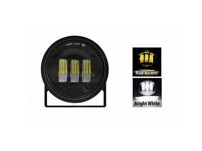 Quake LED 4-Inch Black Spot Round Pod with RGB Accent and Non-Adjustable Angle (Universal; Some Adaptation May Be Required)