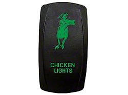 Quake LED 2-Way Chicken Lights Rocker Switch; Green (Universal; Some Adaptation May Be Required)