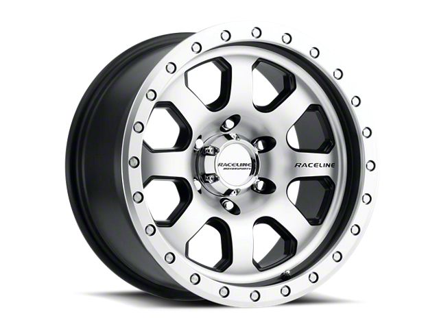 Raceline Avenger Black and Machined 8-Lug Wheel; 17x9; 20mm Offset (03-09 RAM 2500)