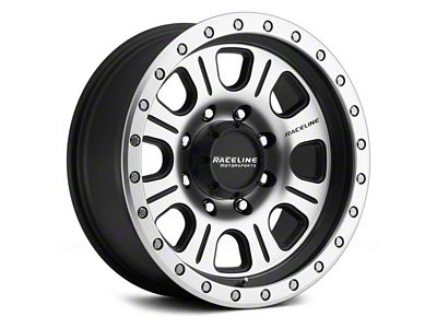Raceline Monster Matte Black Machined 8-Lug Wheel; 17x9; -12mm Offset (03-09 RAM 2500)
