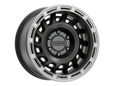 Raceline Halo Satin Black with Silver Ring 6-Lug Wheel; 17x9; -12mm Offset (04-08 F-150)