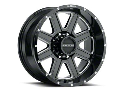 Raceline Hostage Gloss Black Milled 6-Lug Wheel; 20x10; -19mm Offset (04-08 F-150)