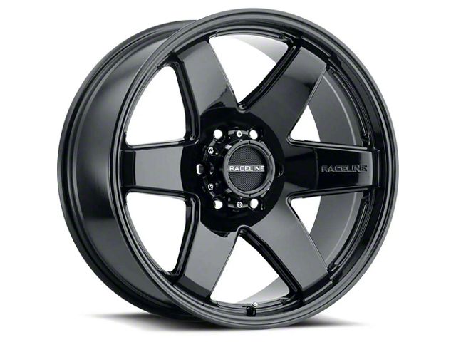 Raceline Addict Gloss Black 6-Lug Wheel; 18x9; 12mm Offset (07-13 Silverado 1500)