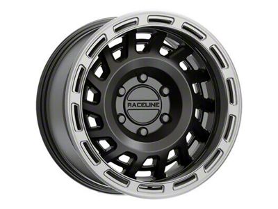 Raceline Halo Satin Black with Silver Ring 6-Lug Wheel; 18x9; 18mm Offset (07-13 Silverado 1500)