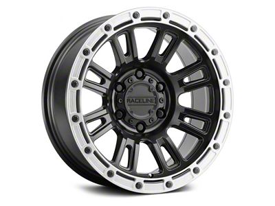 Raceline Compass Black and Silver Lip 8-Lug Wheel; 18x9; 18mm Offset (11-14 Silverado 3500 HD SRW)