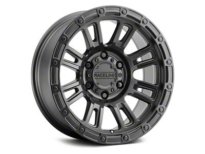 Raceline Compass Satin Black 8-Lug Wheel; 18x9; 18mm Offset (11-14 Silverado 3500 HD SRW)