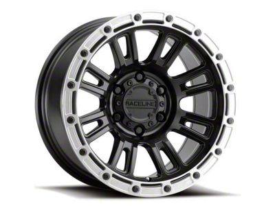 Raceline Compass Satin Black with Silver Ring 6-Lug Wheel; 18x9; 18mm Offset (09-14 F-150)