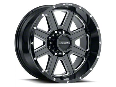 Raceline Hostage Gloss Black Milled 6-Lug Wheel; 18x9; 12mm Offset (09-14 F-150)