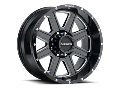 Raceline Hostage Gloss Black Milled 5-Lug Wheel; 20x10; -19mm Offset (09-18 RAM 1500)