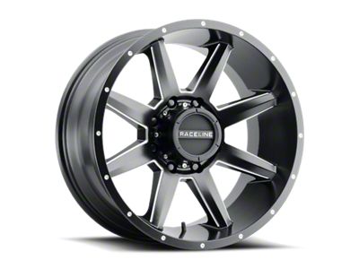 Raceline Stryker Satin Black Milled 6-Lug Wheel; 20x9; 18mm Offset (14-18 Sierra 1500)