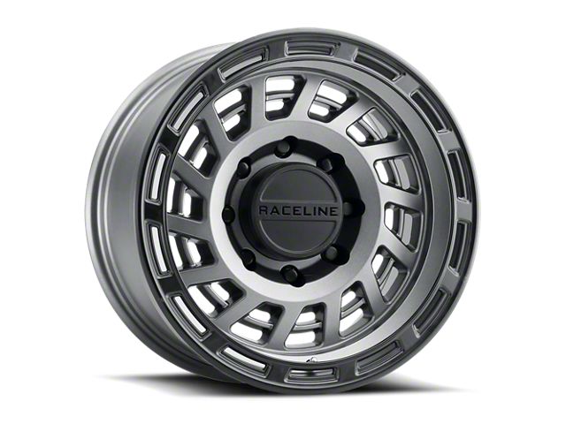 Raceline Halo Gunmetal with Black Ring 6-Lug Wheel; 18x9; 18mm Offset (15-20 F-150)