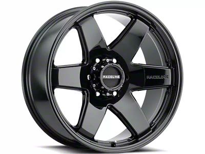Raceline Addict Gloss Black 6-Lug Wheel; 18x9; -12mm Offset (15-20 Yukon)