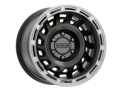 Raceline Halo Satin Black with Silver Ring 6-Lug Wheel; 18x9; 18mm Offset (15-20 Yukon)