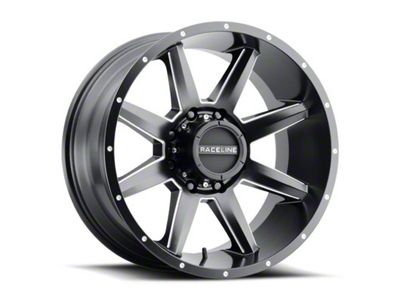 Raceline Stryker Satin Black Milled 6-Lug Wheel; 20x9; 0mm Offset (15-20 Yukon)