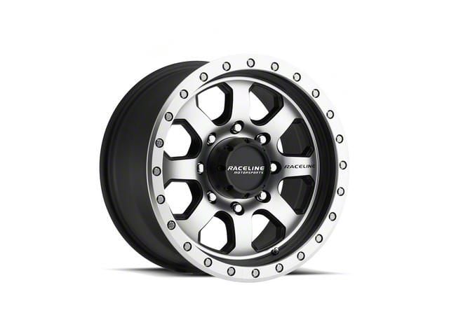 Raceline Avenger Matte Black Machined 8-Lug Wheel; 17x9; -12mm Offset (23-24 F-250 Super Duty)