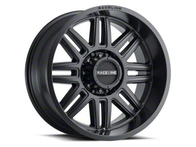 Raceline Split Satin Black 6-Lug Wheel; 18x9; 18mm Offset (24-26 Ranger)