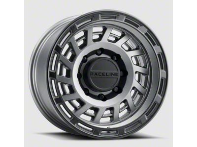 Raceline Halo Gunmetal with Black Lip 8-Lug Wheel; 18x9; -12mm Offset (99-07 F-250 Super Duty)
