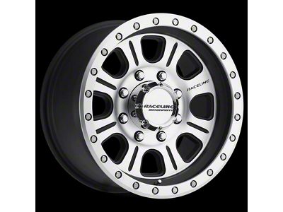 Raceline Monster Matte Black Machined 8-Lug Wheel; 17x9; -12mm Offset (99-07 F-250 Super Duty)