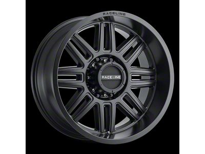 Raceline Split Satin Black 8-Lug Wheel; 20x10; -19mm Offset (99-07 F-250 Super Duty)