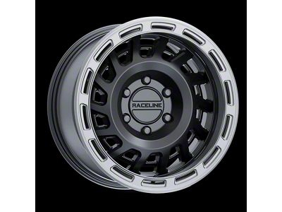 Raceline Halo Black with Silver Lip 8-Lug Wheel; 18x9; -12mm Offset (99-07 F-350 Super Duty SRW)