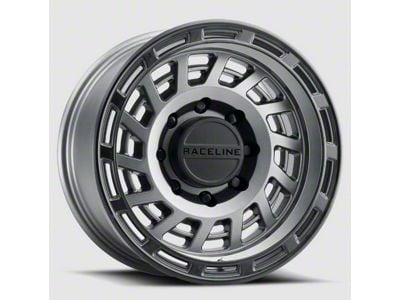 Raceline Halo Gunmetal with Black Lip 8-Lug Wheel; 18x9; -12mm Offset (99-07 F-350 Super Duty SRW)