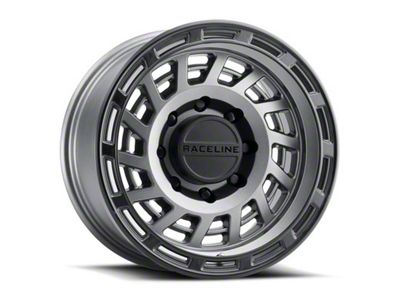 Raceline Halo Gunmetal with Black Ring 6-Lug Wheel; 17x8.5; 0mm Offset (99-06 Silverado 1500)