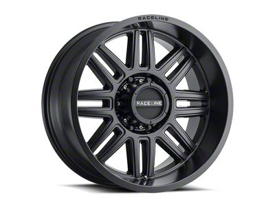 Raceline Split Satin Black 6-Lug Wheel; 18x9; 18mm Offset (99-06 Silverado 1500)