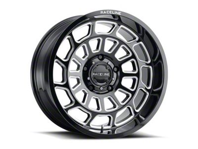 Raceline Warp Gloss Black Machined 6-Lug Wheel; 20x9; 0mm Offset (99-06 Silverado 1500)