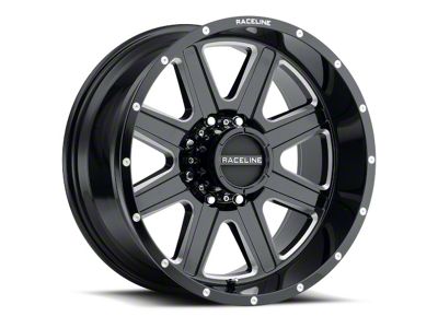 Raceline Hostage Gloss Black Milled 6-Lug Wheel; 20x10; -19mm Offset (23-25 Canyon)