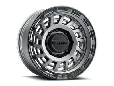 Raceline Halo Gunmetal with Black Ring 6-Lug Wheel; 18x9; 18mm Offset (23-24 Colorado)