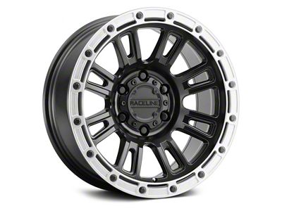 Raceline Compass Black and Silver Lip 8-Lug Wheel; 18x9; -12mm Offset (23-25 F-250 Super Duty)