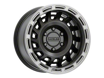 Raceline Halo Satin Black with Silver Ring 6-Lug Wheel; 18x9; 18mm Offset (19-25 RAM 1500)