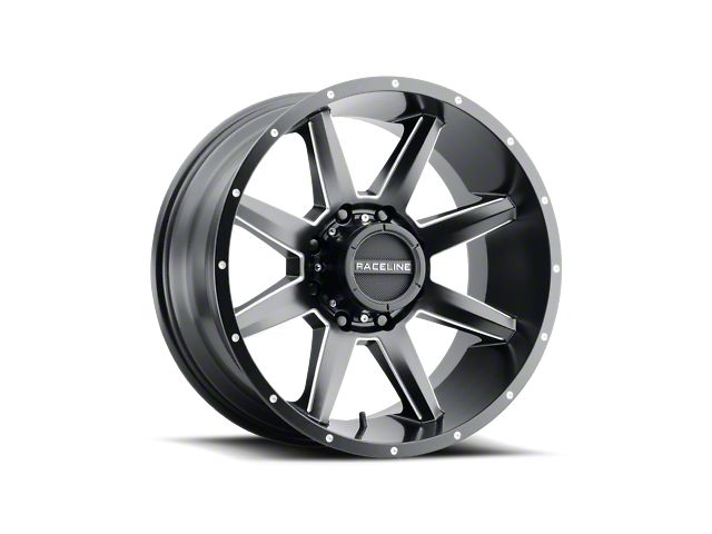 Raceline Stryker Satin Black Milled 6-Lug Wheel; 20x9; 18mm Offset (19-24 RAM 1500)