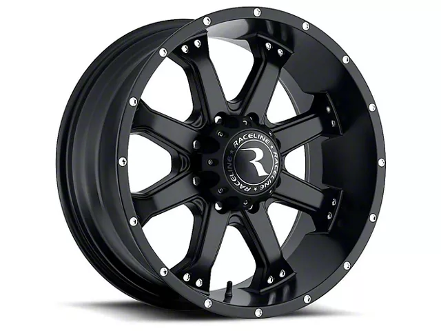 Raceline Assault Gloss Black 8-Lug Wheel; 20x9; -12mm Offset (19-24 RAM 2500)