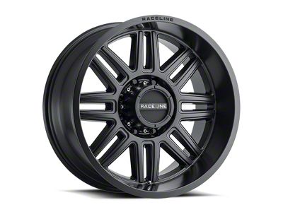 Raceline Split Satin Black 6-Lug Wheel; 18x9; -12mm Offset (19-23 Ranger)