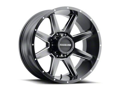 Raceline Stryker Satin Black Milled 6-Lug Wheel; 20x10; -19mm Offset (19-23 Ranger)