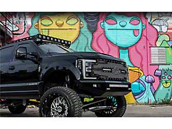 RACKTEC Phantom Series Gen 2 Roof Rack; 9-Light Front Mounting Brackets (17-25 F-350 Super Duty SuperCrew)