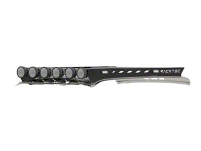 RACKTEC Phantom Series Gen 2 Roof Rack; 9-Light Front Mounting Brackets (19-25 RAM 1500 Crew Cab)