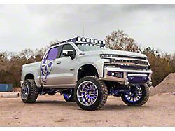 RACKTEC Phantom Series Gen 2 Roof Rack; 9-Light Front Mounting Brackets (19-26 Silverado 1500 Crew Cab)