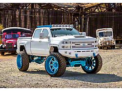 RACKTEC Phantom Series Gen 2 Roof Rack; 6-Light Front Mounting Brackets (15-19 Silverado 2500 HD Crew Cab)