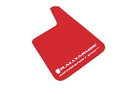 Rally Armor Universal MSpec Red Mud Flaps with White Logo; Front and Rear (Universal; Some Adaptation May Be Required)