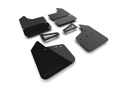 Rally Armor Black Mud Flaps with Metallic Black Logo; Front and Rear (23-26 Colorado ZR2)