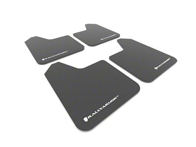 Rally Armor Universal UR Black Mud Flaps with White Logo; Front and Rear (Universal; Some Adaptation May Be Required)