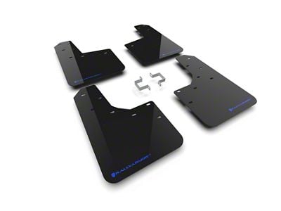 Rally Armor Black Mud Flaps with Blue Logo; Front and Rear (24-25 Ranger Raptor)